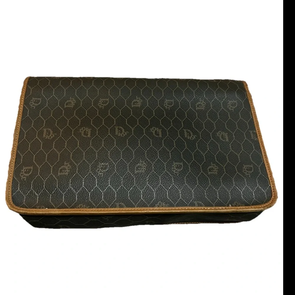 Christian Dior Ultra Rare Crossbody/Shoulder Bag Honeycomb Canvas Authentic
